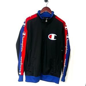 Champion Script Men's XL Blue Track Jacket Full-Zip Casual Workout NWOT